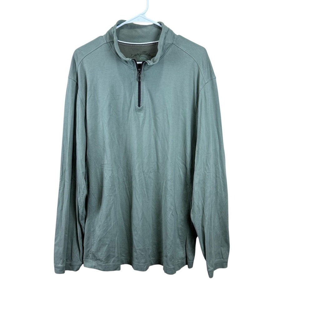 Tommy Bahama Lightweight Long Sleeve 1/4 Zip Shirt Men Size XL Modal Blend Green